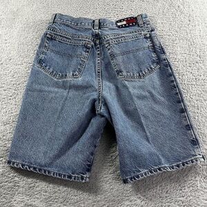 Vintage Tommy Hilfiger Jorts Mens 28 Blue Jean Shorts 8" Baggy Streetwear Y2K